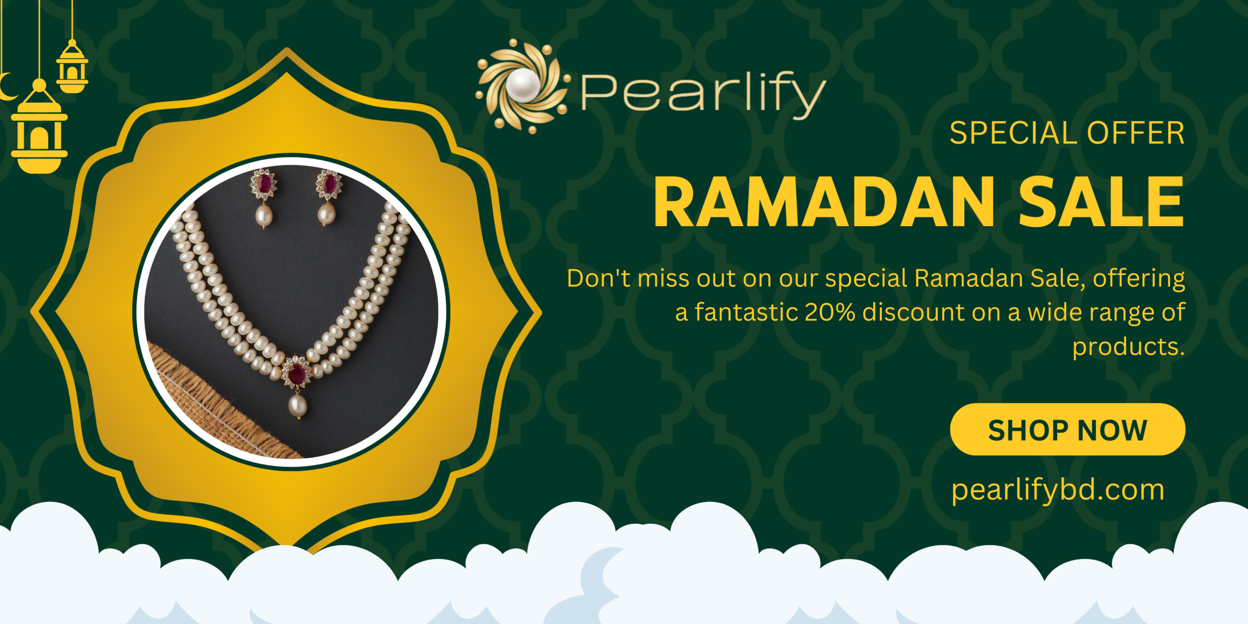 Green Illustrative Ramadan Sale Banner